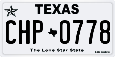 TX license plate CHP0778