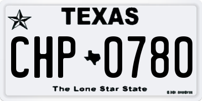 TX license plate CHP0780