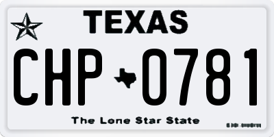 TX license plate CHP0781