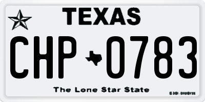 TX license plate CHP0783