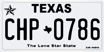 TX license plate CHP0786