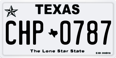TX license plate CHP0787