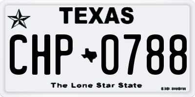 TX license plate CHP0788