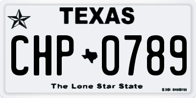 TX license plate CHP0789