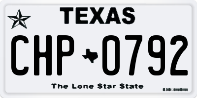 TX license plate CHP0792