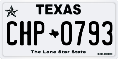 TX license plate CHP0793
