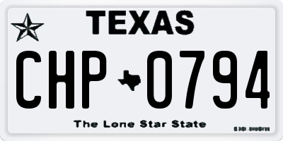 TX license plate CHP0794