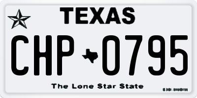 TX license plate CHP0795