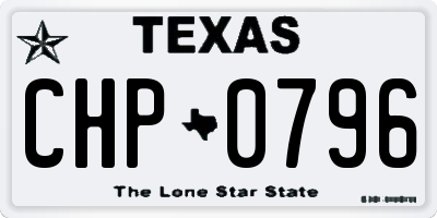 TX license plate CHP0796