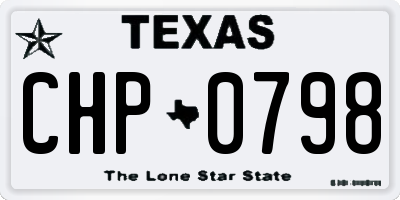 TX license plate CHP0798