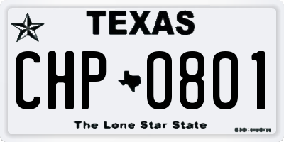 TX license plate CHP0801