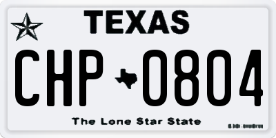 TX license plate CHP0804