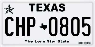 TX license plate CHP0805