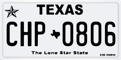 TX license plate CHP0806