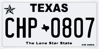 TX license plate CHP0807