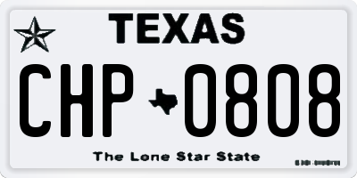 TX license plate CHP0808