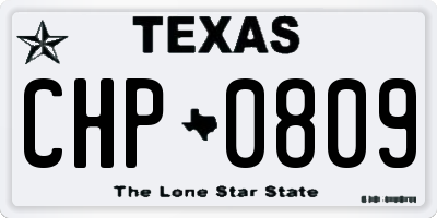 TX license plate CHP0809