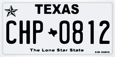 TX license plate CHP0812