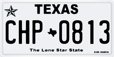 TX license plate CHP0813