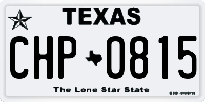 TX license plate CHP0815