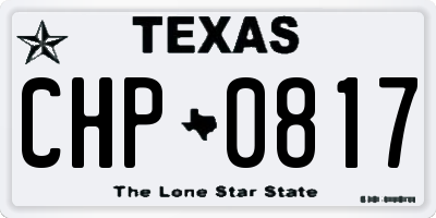 TX license plate CHP0817