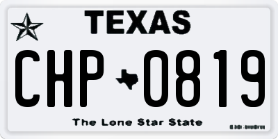 TX license plate CHP0819