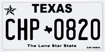 TX license plate CHP0820