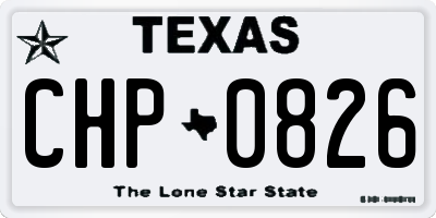 TX license plate CHP0826