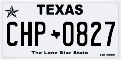 TX license plate CHP0827