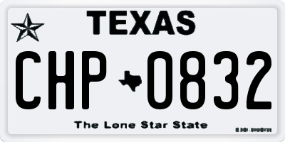 TX license plate CHP0832