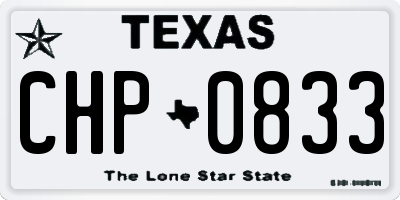 TX license plate CHP0833