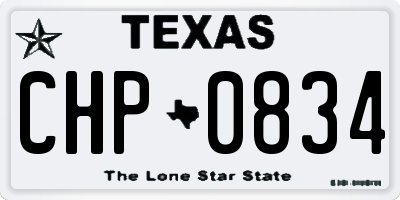 TX license plate CHP0834