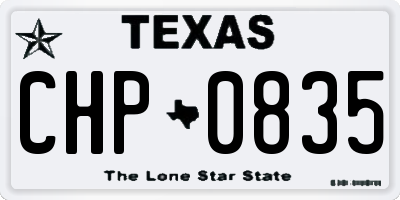 TX license plate CHP0835