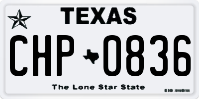 TX license plate CHP0836