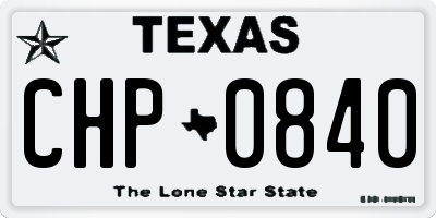 TX license plate CHP0840