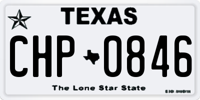 TX license plate CHP0846