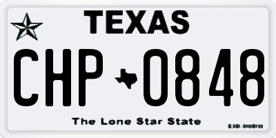 TX license plate CHP0848