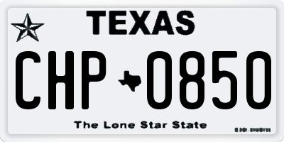 TX license plate CHP0850