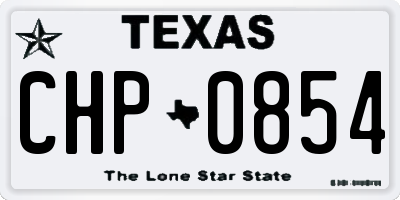 TX license plate CHP0854