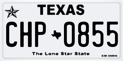 TX license plate CHP0855
