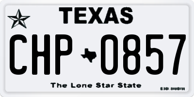 TX license plate CHP0857