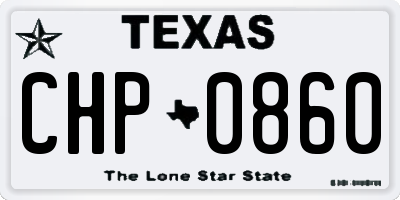 TX license plate CHP0860