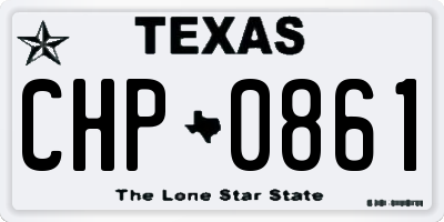 TX license plate CHP0861