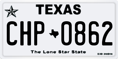 TX license plate CHP0862