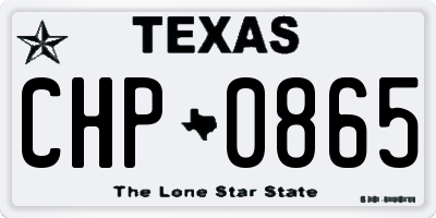 TX license plate CHP0865