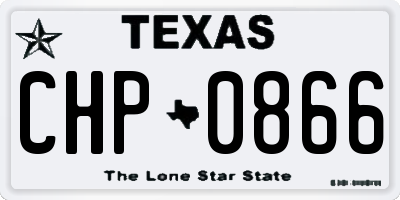TX license plate CHP0866