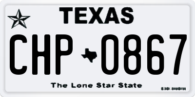 TX license plate CHP0867