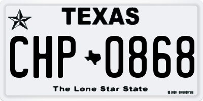 TX license plate CHP0868