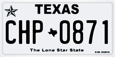 TX license plate CHP0871