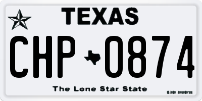 TX license plate CHP0874